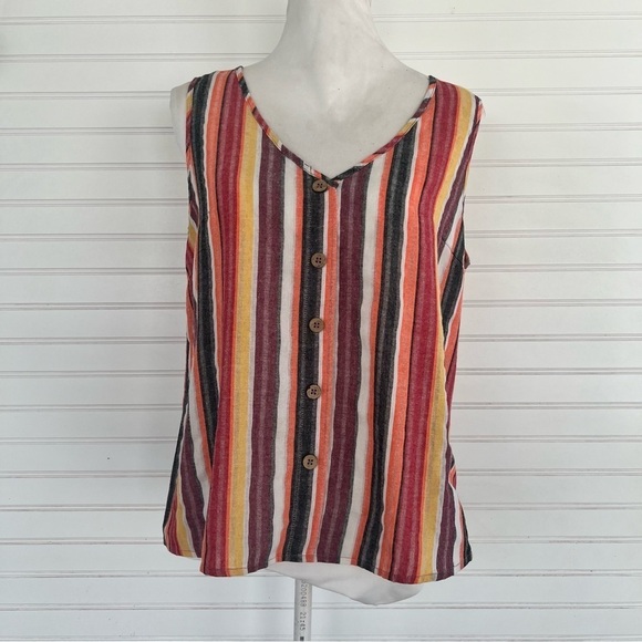 Sleeveless colorful striped tank size XL/12 - Picture 2 of 9